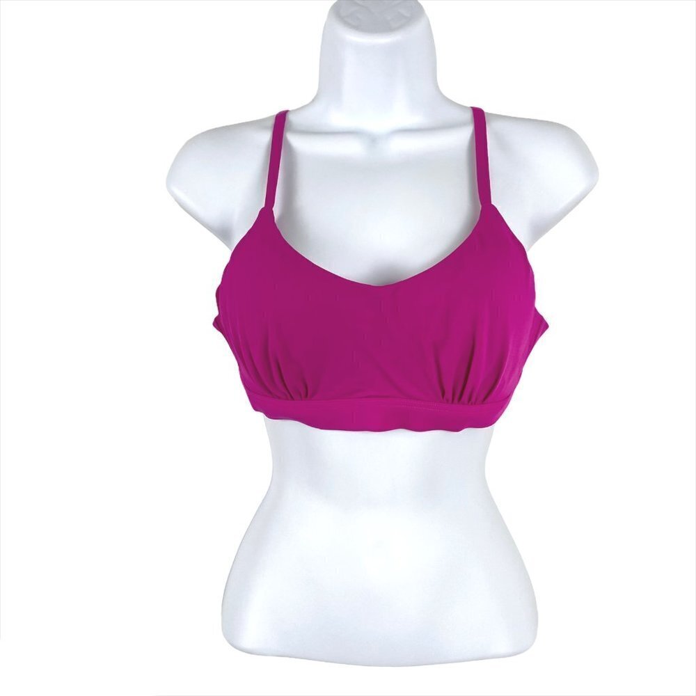 Athleta Summerland Bikini Top Pink Purple Nylon‎ Blend Women's Size 34 B/C